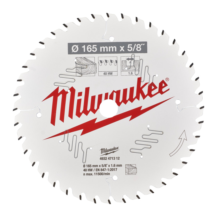 Milwaukee-Kreissägeblatt - Holz 165/15.87 mm Z40  für CCS 55